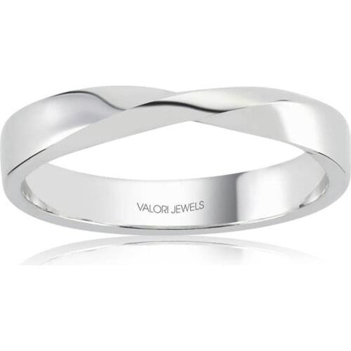 Valori Jewels Love Bond, Rhodium Plated, Sterling Silver Slim Ring