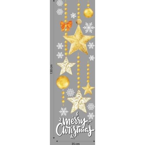 UVNT0267 Christmas window stickers on transparent PVC-measures 1 sheet 35x130 cm-adhesive decorations display cases for christmas