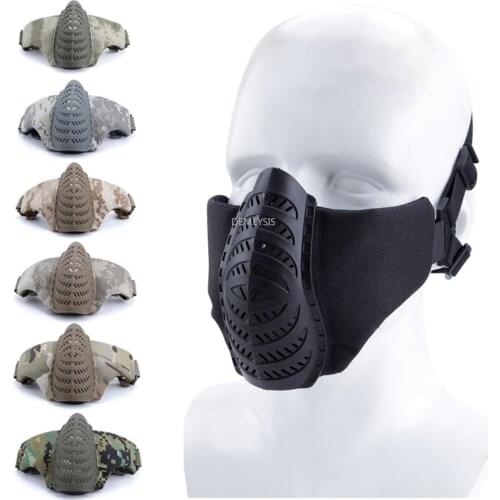 Military Airsoft Shooting Mask Impact Resistance Outdoor Hunting Sports Protective Mask Tactical Combat Paintball Half Face Mask