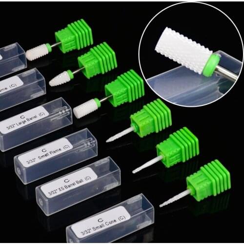 YZWLE High-End Ceramic Nail Drill Bit Nail File 3/32" Cutter for Electric Manicure Machine Nail Art Tool Nail Drill Accessory