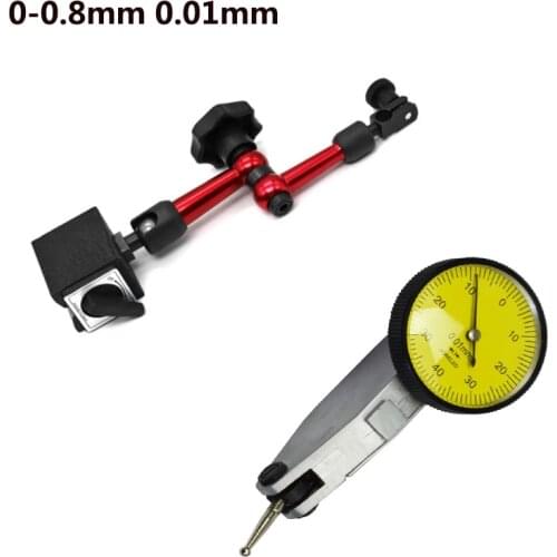 0-0.8mm 0.01mm Level Gauge Scale Precision Metric Dovetail Rails Dial Test Indicator Magnetic Correction Gauge Stand