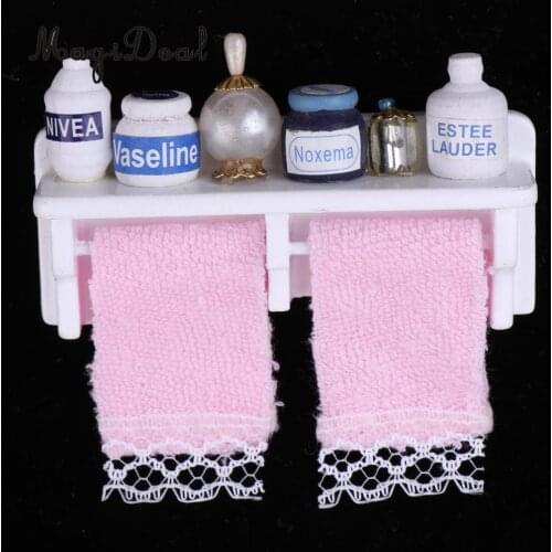 1/12 Scale Miniature Wooden Tower Shelf Kit for Dollhouse House Model Bathroom Furniture Decoration Dolls Acc