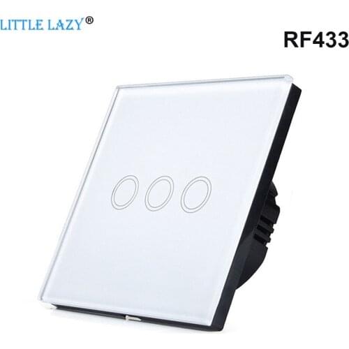 1/2/3Gang Touch Wall Switch RF433 wireless Control Switch with Tempered Glass 110 220 240V AC