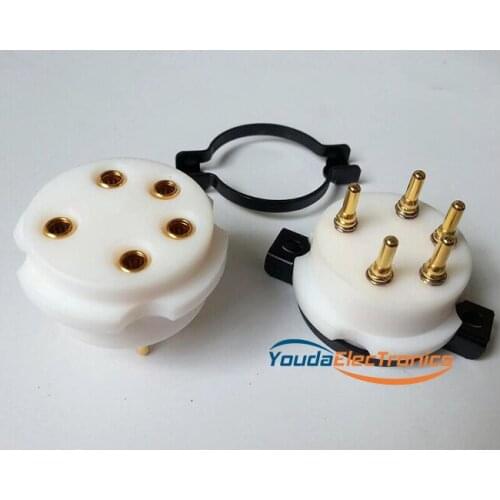 1PC EIZZ 5 pin Telflon Vacuum Tube Socket for FU-7 807 FD422 WE272A WE311