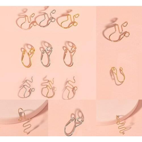 1pcs Spiral Fake Nose Piercing Helix Piercing Nostril Earring Nose Ring Fake Earrings Ear Cuff Clip Fake Piercing
