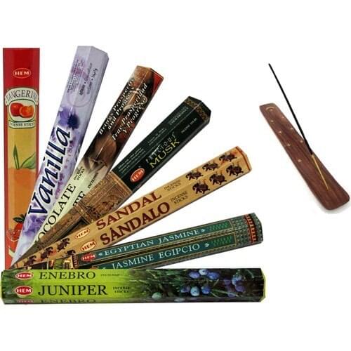 Piramigo Engraved 10incense Boat and 140 Incense Sticks Perfect for Relaxing,Stress Relief,Meditation,Refreshing