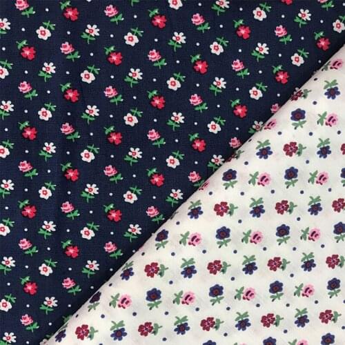 100%Cotton poplin fabric woven printed cloth clothing shirt skirt fabric small crushed flowers DIY Small floral Handmade sewing