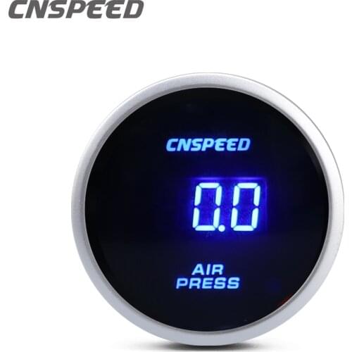 2" 52mm 12v/24v Universal Racing 0~10 Bar Air Pressure Gauge Car Auto Digital Air Pres Meter Smoke Lens White shell With Sensor