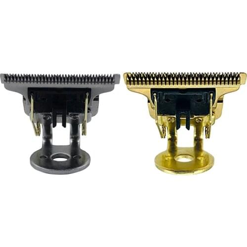 2x T-Shaped Hair Clipper Blade with Stand T9 Blade Trimmer Replacement Head Replacement Clipper Head Silver & Gold