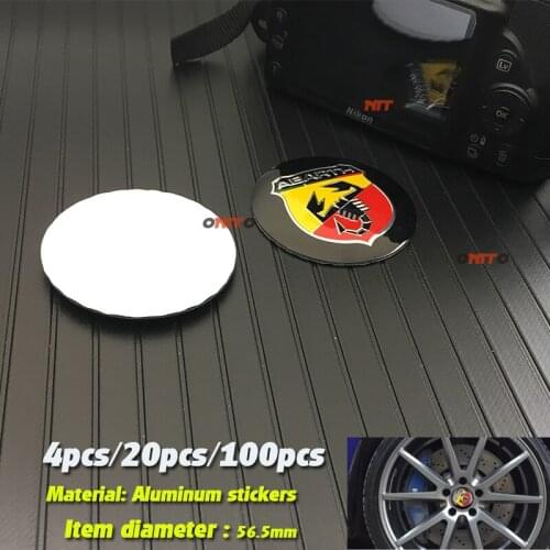 56mm Car Wheel Hub Stickers Auto Wheel Caps Decals for Abarth Logo Badge Emblem Car Wheel Center Stickers Tire Accessories New