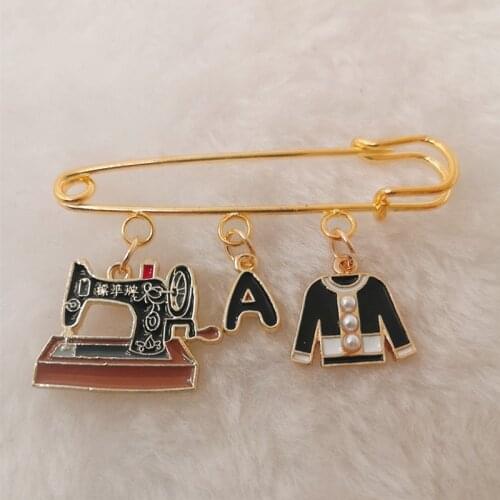 A-Z Letter Sewing Machine Pin, Tailor Pin, Scissor Pin Charm Dres s Elegant Pin