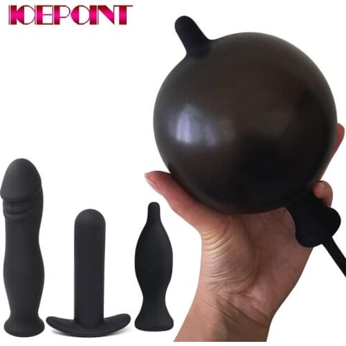 Inflatable Anal Dildo Plug Expandable Butt Plug with Pump Adult Products Silicone Sex Toys for Women Men Anal Dilator Massager