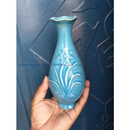 Antique SongDynaty Hand-made Porcelain vase,CHAI Kiln,orchid,with mark,hand-painted crafts,best Home Decorations&Collection