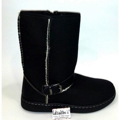 Australian type unisex black boots with zipper, Zapy