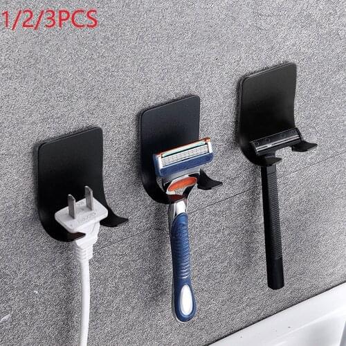 1/2/3Pcs Punch Free Razor Holder Storage Hook Wall Men Shaving Shaver Shelf Bathroom Razor Rack Wall Bathroom Accessories