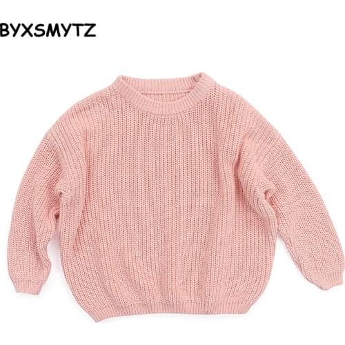 Baby Solid Casual Basic Sweater Crewneck Thick Kids Slouchy Soft Wool Clothing For Boys Girls Autumn Winter Sweaters Hooded Top