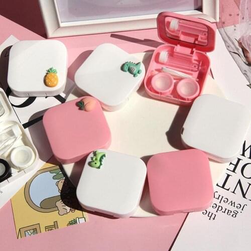 Travel Portable Nontoxic Contact Lens Case With Mirror For Men And Women Cute Contact Lens Care Kit Container Holder Lenses Box