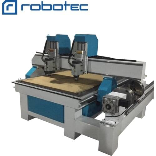 Double heads woodworking 4x8 ft cnc router with dsp controller/1325 3d cnc milling machine 1530 cnc router with vacuum cleaner