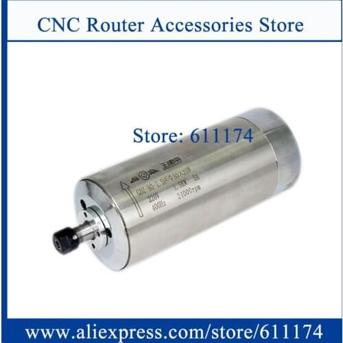 4 bearing spindle motor 1.5Kw ER11 24000RPM Water cooled spindle motor D80*205mm for wood engraving and milling