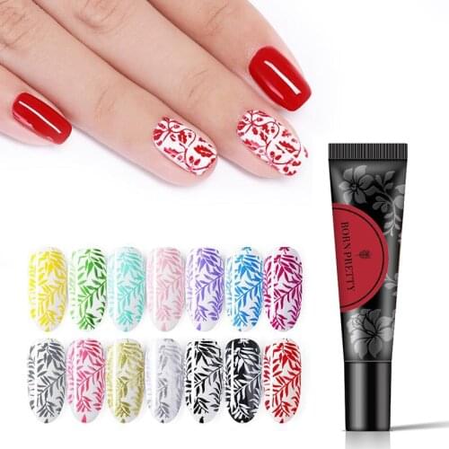 BORN PRETTY Nail Stamping Gel Polish 8ml Nail Color Glitter Silver Gold Soak Off UV Gel Varnish for Starters