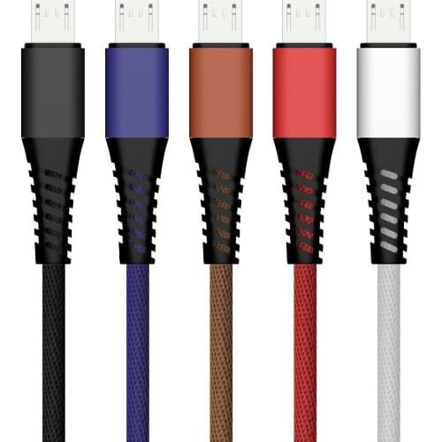 1M Braided Micro USB Charging Cable For Samsung Xiaomi Huawei Fast Charge Data Sync Cord Wire Android Mobile Phone Microusb
