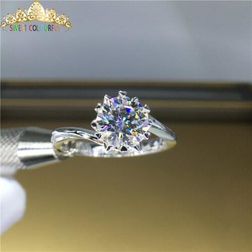 100% 18K 750Au Gold Moissanite Diamond Ring D color VVS With national certificate MO-00115