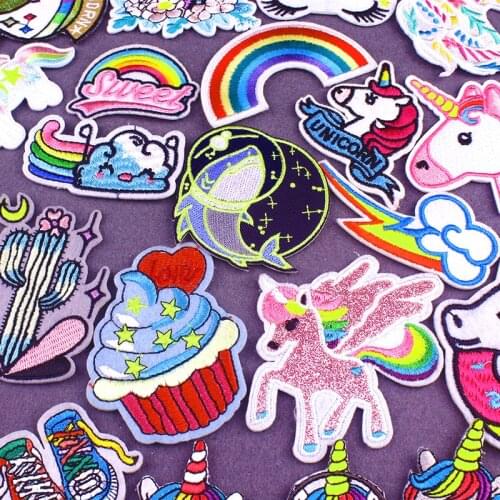 Colorful Cartoon Patches Thermoadhesive Patch For Clothing Iron on Clothes Embroidery Patch Sewing Patches For Clothing Applique