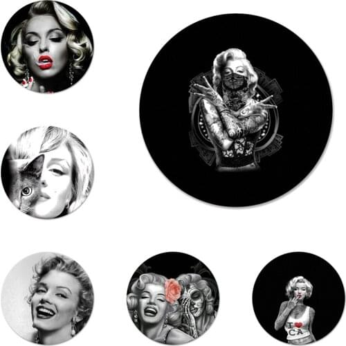 Fashion Marilyn Monroe Icons Pins Badge Decoration Brooches Metal Badges For Backpack Decoration 58mm