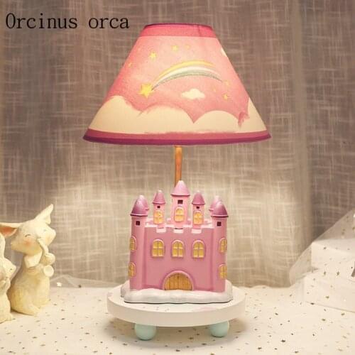 Cartoon creative castle desk lamp girls bedroom Princess bedroom childrens room modern simple lovely table lamp free shipping
