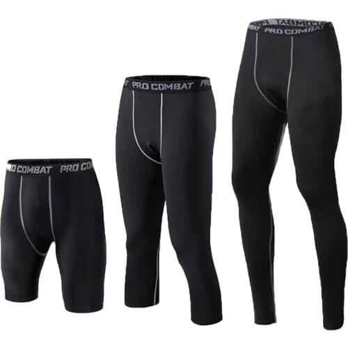 Mens Shorts Fitness Cropped Pants Camping Hiking Cycling Trousers Bodybuilding Gym Running Sport Compression Long Pants