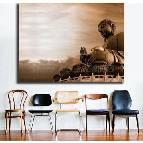 Buddha Temple Sky Wallpaper HD Wall Art Canvas Poster And Print Canvas Painting Decorative Picture For Living Room Home Decor