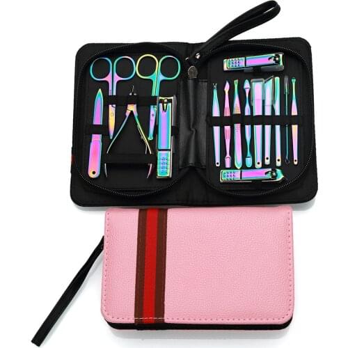 2020 New Magic Color Nail Clipper Set Decoration Nail Tools Anti-splash Nail Clippers Set with bag