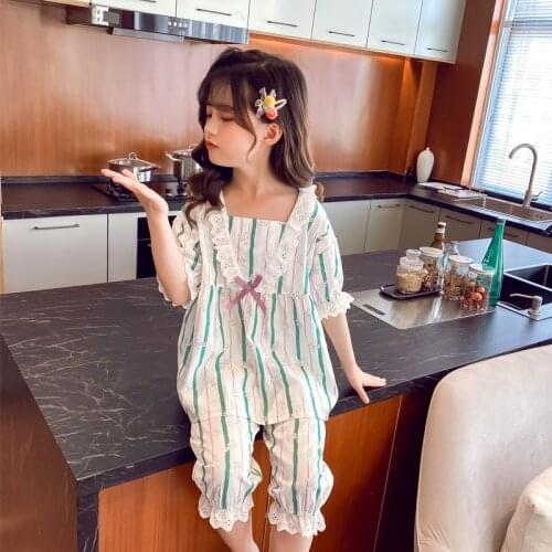 Family Matching Pajama Sets Summer New Cute Cotton Soft Short Sleeve Mother Daughter Sleepwear Suits Baby Girls Homewear Sets
