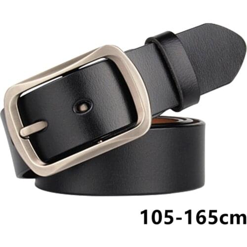 Square Pin Buckle Big Size Belts Of Men High Quality Jeans Strap Male Genuine Leather Belt Long Man Belt 135cm-160cm Waistband