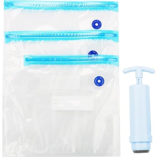 Manual Vacuum Food Fresh Bag Vacuum Sealer Refrigerator Bags Reusable Food Storage Bag Pump Kitchen Organizer