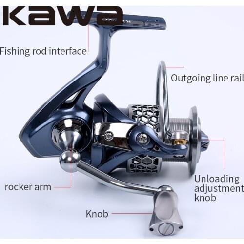 2016 Kawa New Spinning Fishing Reel Light-2000 3000 4000 5000 Series Wheel 9+1 Bearing Graphite Body Metal Spool Alloy Knob