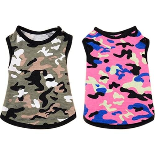 Pet Dog Summer Clothes Camouflage Vest For Small Dogs Poodle Pug Dress Vest Shirt Dog Cat Clothing T-shirt Chihuahua Apparel