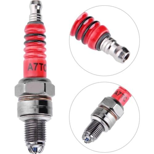 High Performance 3 Electrode Motorcycle Spark Plug A7Tc Atrtc Cr6Hsa Cr7Hsa Cr7Hgp For 50cc-150cc Atv Off-Road Motorcycles