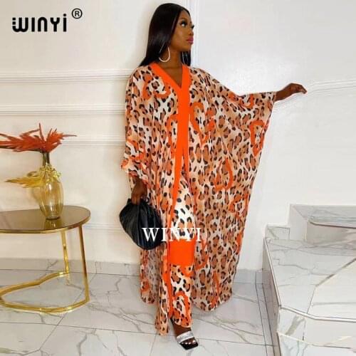 WINYI Dashiki Dress Print Bohemia Silk Scarf Hijab Loose Elegant Muslim Abaya Bazin Robe Gowns Broder Riche Sexy Lady Party