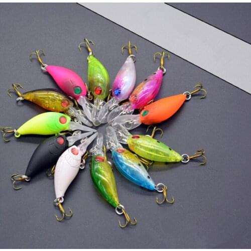 Day Night Fishing Lures Mini Crank Bait 5cm/3.5g Wobblers Artificial Glow Lures 1.5m Dive Quality Hook Lot 3 Pieces