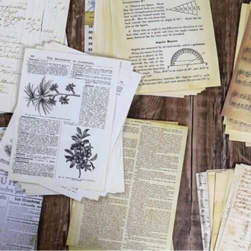 30PCS Antique Medieval Record Letter Scrapbooking Journal Pages Vintage Kraft Project DIY Creative Stationery Writing Paper