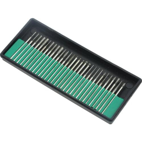 UANME Diamond Burrs For Dremel Rotary Tool Drill Bit Dremel Engraving parts 3mm Shank 30 in 1 Grinding needles polishing needle