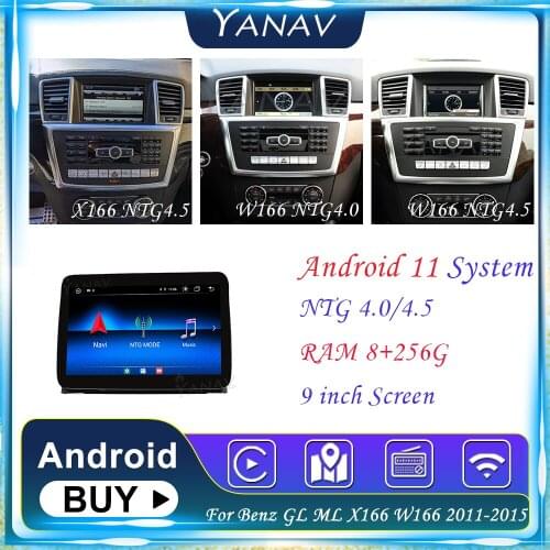 Car Radio Android 2 Din Stereo Receiver For Mercedes Benz GL ML X166 W166 2011-2015 GPS Navigator with carplay Multimedia Player