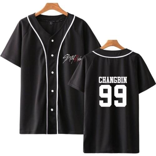 Stray Kids Baseball T-shirt Straykids WOOJIN FELIX HYUNJIN JEONGIN MINHO Short Sleeve Pop Tees