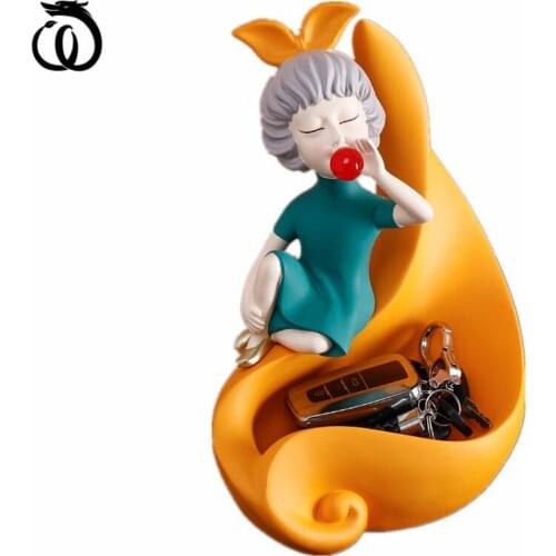 WU CHEN LONG Creative Bubble Bowknot Girl Commodity Shelf Tray Beauty Key Porch Candy Storage Box Resin Modern Decoration R6090