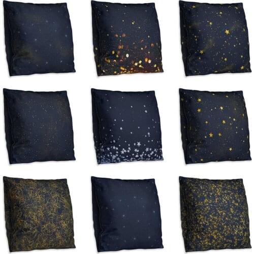Starry Sky Double Side Print Cushion Cover Polyester Decorative for Sofa Seat Soft Throw Pillow Case Cover 45x45cm Home Decor