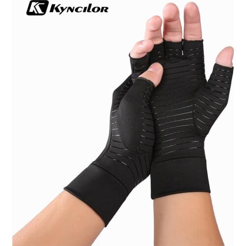 Arthritis Gloves Therapy Joint Silicon Antiskid Compression Gloves Half Finger Cycling Fitness Relief Hand Pain Pressure Gloves