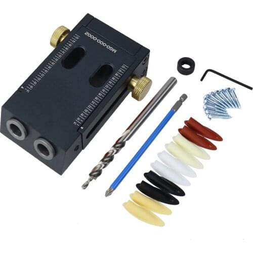 Adjustable Inclined Hole Doweling Jig Kit Pocket Hole Jig Angle Drilling Guide Hole Puncher Household Cabinet Woodworking Tools