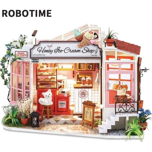Robotime Rolife DIY Dollhouse Leisure Time Series Wooden Miniature House for Girls Birthday Gift DG146 Flowery Sweets & Teas