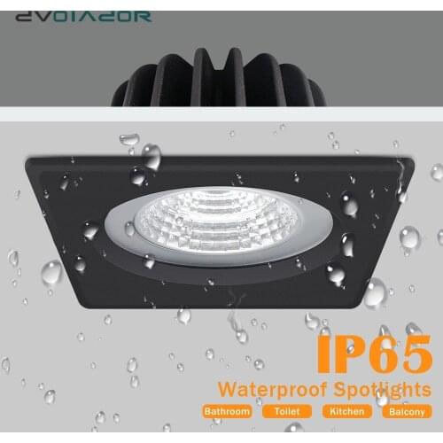 Square LED Downlight COB Recessed Lamp Round 15W 12W 7W IP65 Waterproof LED spot light for Bedroom Bathroom led down light lamp